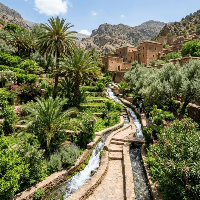 Ain Asserdoun natural spring and gardens — 15 minutes from Villa A hotel in Beni Mellal